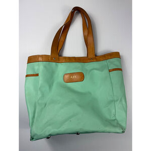 Vintage Tote Bag Leather Trimmed Accents Travel‎ Purse